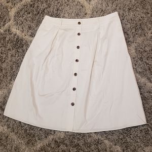 Ann Taylor Factory White Button Detail Skirt